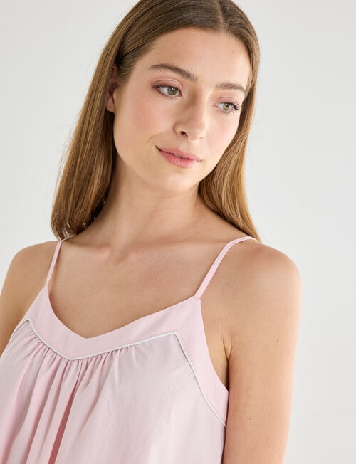 Mineral Sleep Piped Nightie, Crystal Pink product photo View 05 L