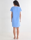Zest Sleep Flower T-shirt Nightie, Blue, 8-22 product photo View 02 S