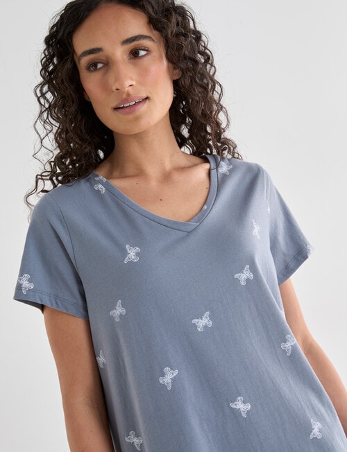 Zest Sleep Butterfly T-shirt Nightie, Tarragon, 8-22 product photo View 04 L