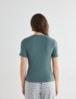 Zest Sleep V-Neck Rib Tee, Tarragon product photo View 02 S