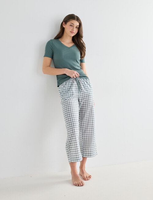 Zest Sleep V-Neck Rib Tee, Tarragon product photo View 03 L