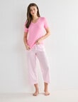 Zest Sleep V-Neck Rib Tee, Pink product photo View 03 S