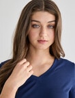 Zest Sleep V-Neck Rib Tee, Navy product photo View 04 S