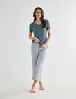 Zest Sleep Sleep Gingham Crop Pant, Tarragon product photo View 03 S