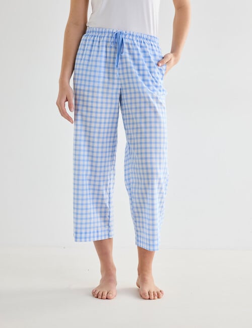Zest Sleep Sleep Gingham Crop Pant, Blue product photo