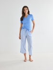 Zest Sleep Sleep Gingham Crop Pant, Blue product photo View 03 S
