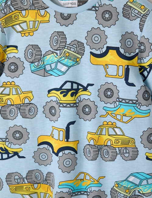 Sleep Mode Monster Truck Short PJ Set, Blue, 2-8 product photo View 02 L