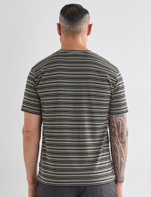 Kauri Trail Stripe Tshirt, Dark Grey Marle product photo View 02 L