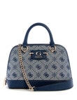 Guess Neda Dome Jacquard Satchel Bag, Navy Logo product photo