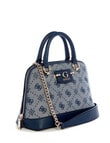 Guess Neda Dome Jacquard Satchel Bag, Navy Logo product photo View 03 S