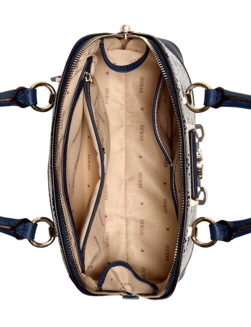 Guess Neda Dome Jacquard Satchel Bag, Navy Logo product photo View 04 L