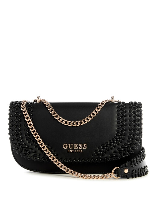 Guess Tatum Convertible Crossbody Flap Bag, Black product photo