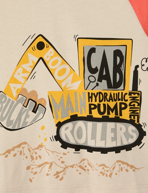 Sleep Mode Under Construction Knit Short PJ Set, Red Orange, 3-8 product photo View 02 L