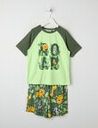 Sleep Mode Wild Safari Knit Short PJ Set, Lime, 3-8 product photo
