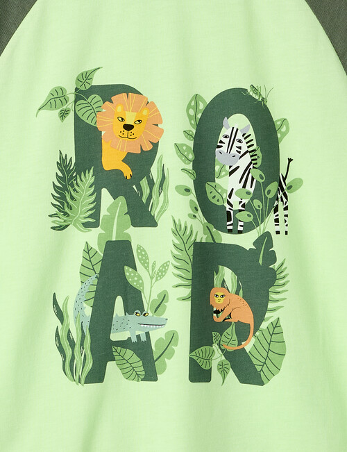 Sleep Mode Wild Safari Knit Short PJ Set, Lime, 3-8 product photo View 02 L