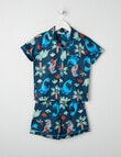 Sleep Mode Dino Woven PJ Set, Navy, 2-8 product photo