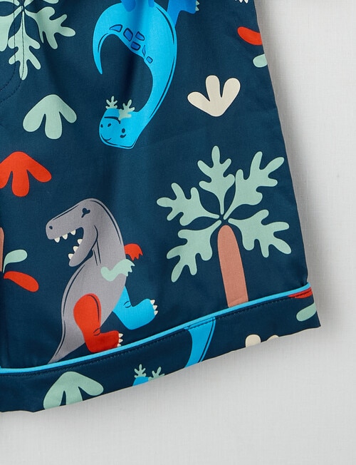 Sleep Mode Dino Woven PJ Set, Navy, 2-8 product photo View 03 L
