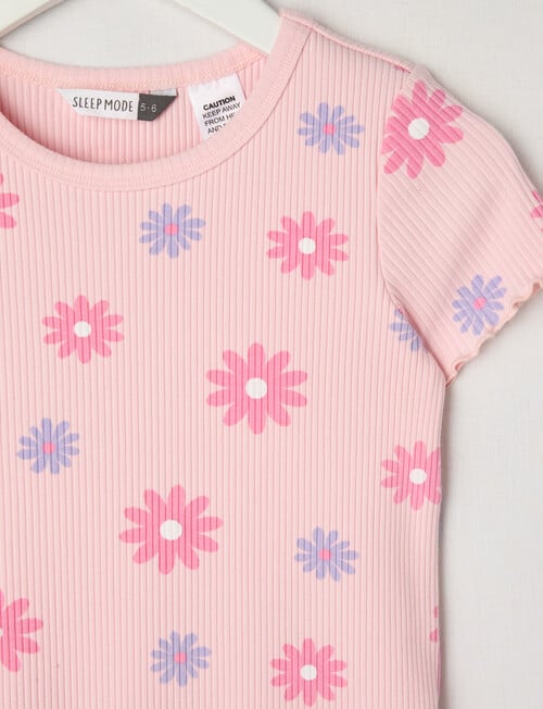 Sleep Mode Floral Rib Set, Pink, 2-8 product photo View 02 L