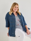 Studio Curve Button Through Shacket, Chambray product photo