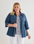 Studio Curve Button Through Shacket, Chambray product photo View 04 S