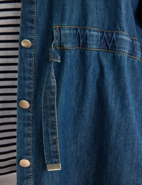 Studio Curve Button Through Shacket, Chambray product photo View 06 L