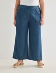 Studio Curve Wide Leg Crop Pants, Chambray product photo