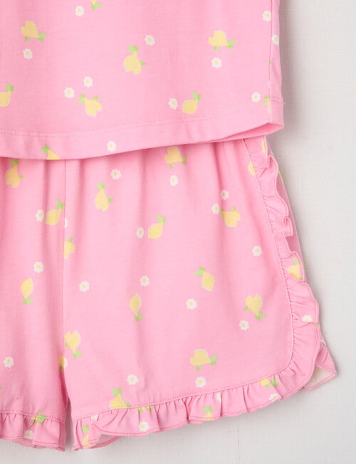 Sleep Mode Lemon Squeezy Knit Short PJ Set, Pink, 2-8 product photo View 03 L