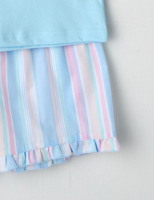 Sleep Mode Unicorn Stripe Knit & Woven PJ Set, Sky, 2-8 product photo View 03 L