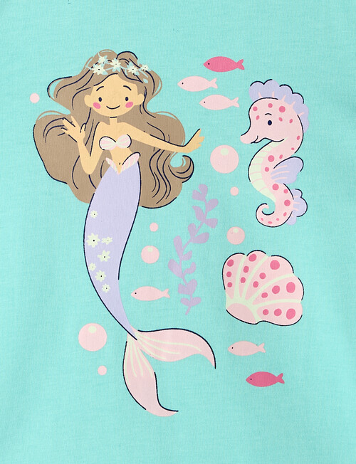 Sleep Mode Under the Sea Knit & Woven PJ Set, Mint, 2-8 product photo View 02 L