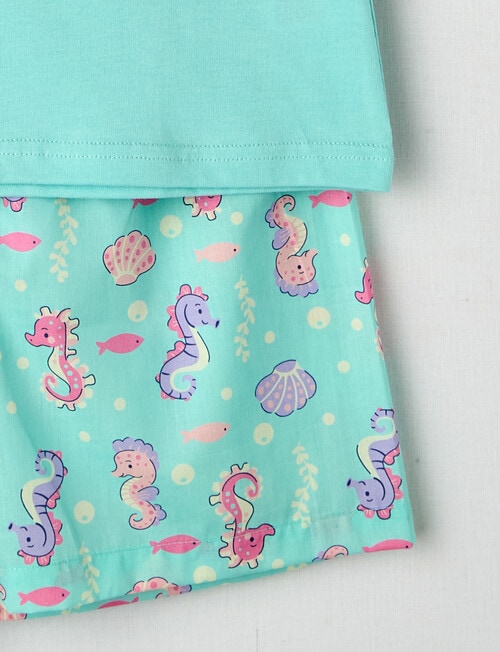 Sleep Mode Under the Sea Knit & Woven PJ Set, Mint, 2-8 product photo View 03 L