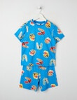 Sleep Mode Glow Dino Knit Short PJ Set, Blue, 3-8 product photo