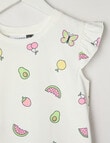 Sleep Mode Fruit Salad Knit Short PJ Set, White, 2-8 product photo View 02 S