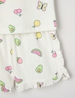 Sleep Mode Fruit Salad Knit Short PJ Set, White, 2-8 product photo View 03 S