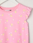 Sleep Mode Lemon Squeezy Knit Short PJ Set, Pink, 2-8 product photo View 02 S