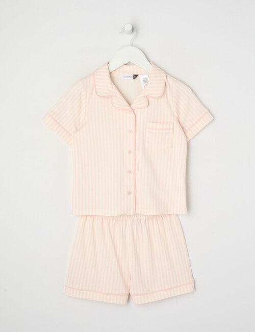 Sleep Mode Stripe, Knit PJ Set Sorbet Pink, 2-8 product photo