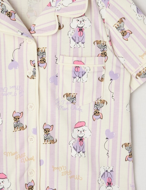 Sleep Mode La Petitte Chienne Knit PJ Set, Lilac, 2-8 product photo View 02 L
