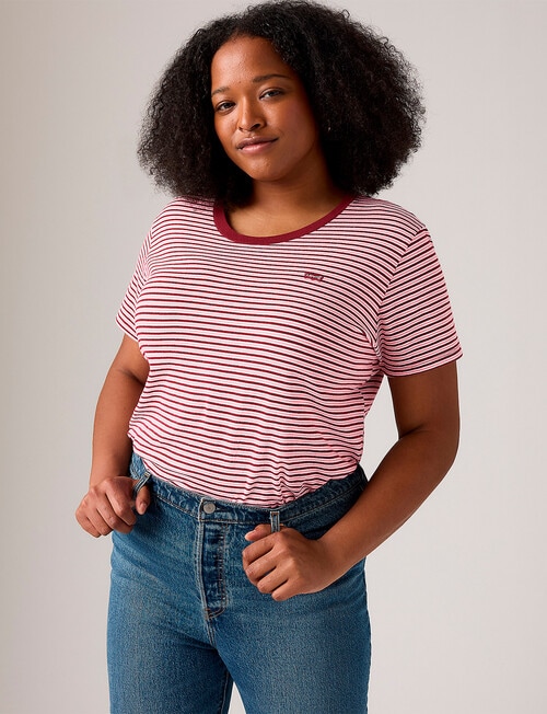 Levis Plus Anita Stripe The Perfect Tee, Zinfandel product photo