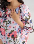 Zest Linen Floral Print Peasant Top, Pink product photo View 05 S