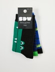 Simon De Winter Alligator Crew Socks, 3-Pack, Green product photo View 02 S