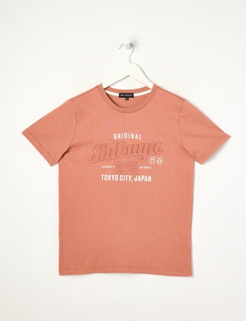 No Issue Shibuya Deboss Short Sleeve Tee, Terracotta product photo