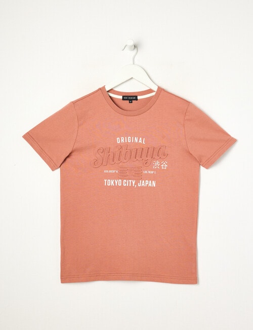No Issue Shibuya Deboss Short Sleeve Tee, Terracotta product photo