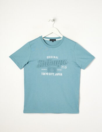 No Issue Shibuya Deboss Short Sleeve Tee, Teal product photo