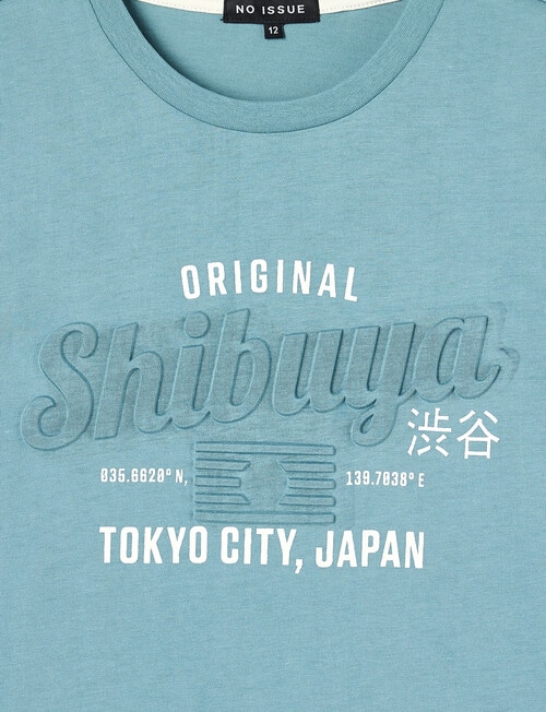 No Issue Shibuya Deboss Short Sleeve Tee, Teal product photo View 02 L