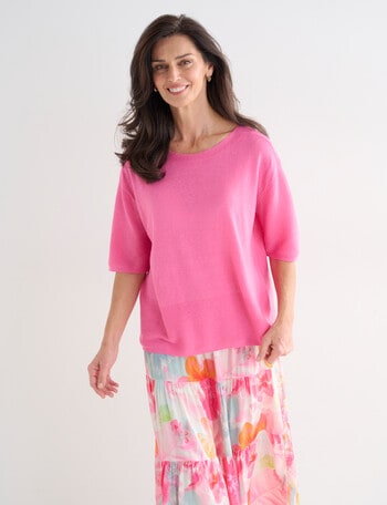 Ella J Boxy Knit Jumper, Pink product photo