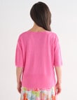 Ella J Boxy Knit Jumper, Pink product photo View 02 S