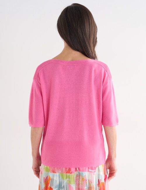 Ella J Boxy Knit Jumper, Pink product photo View 02 L