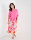 Ella J Boxy Knit Jumper, Pink product photo View 03 S