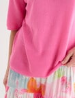 Ella J Boxy Knit Jumper, Pink product photo View 06 S