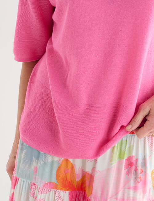 Ella J Boxy Knit Jumper, Pink product photo View 06 L