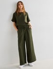 Zest Linen Palazzo Pant, Olive product photo